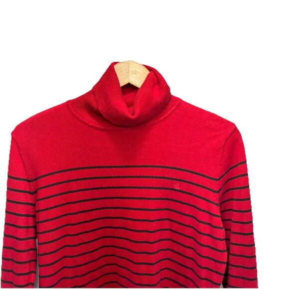 Lauren Ralph Lauren Womens Turtleneck Sweater  Red Striped Size XL Cotton preppy - Picture 4 of 12